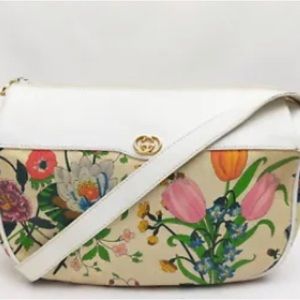 VINTAGE GUCCI FLORAL CROSSBODY BAG
